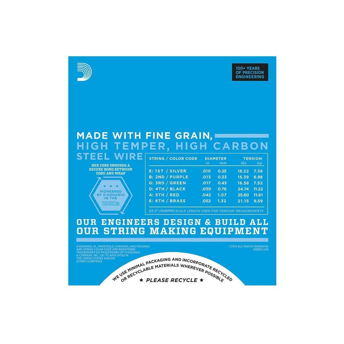 D'addario exl140 set corde per chitarra elettrica 10-52