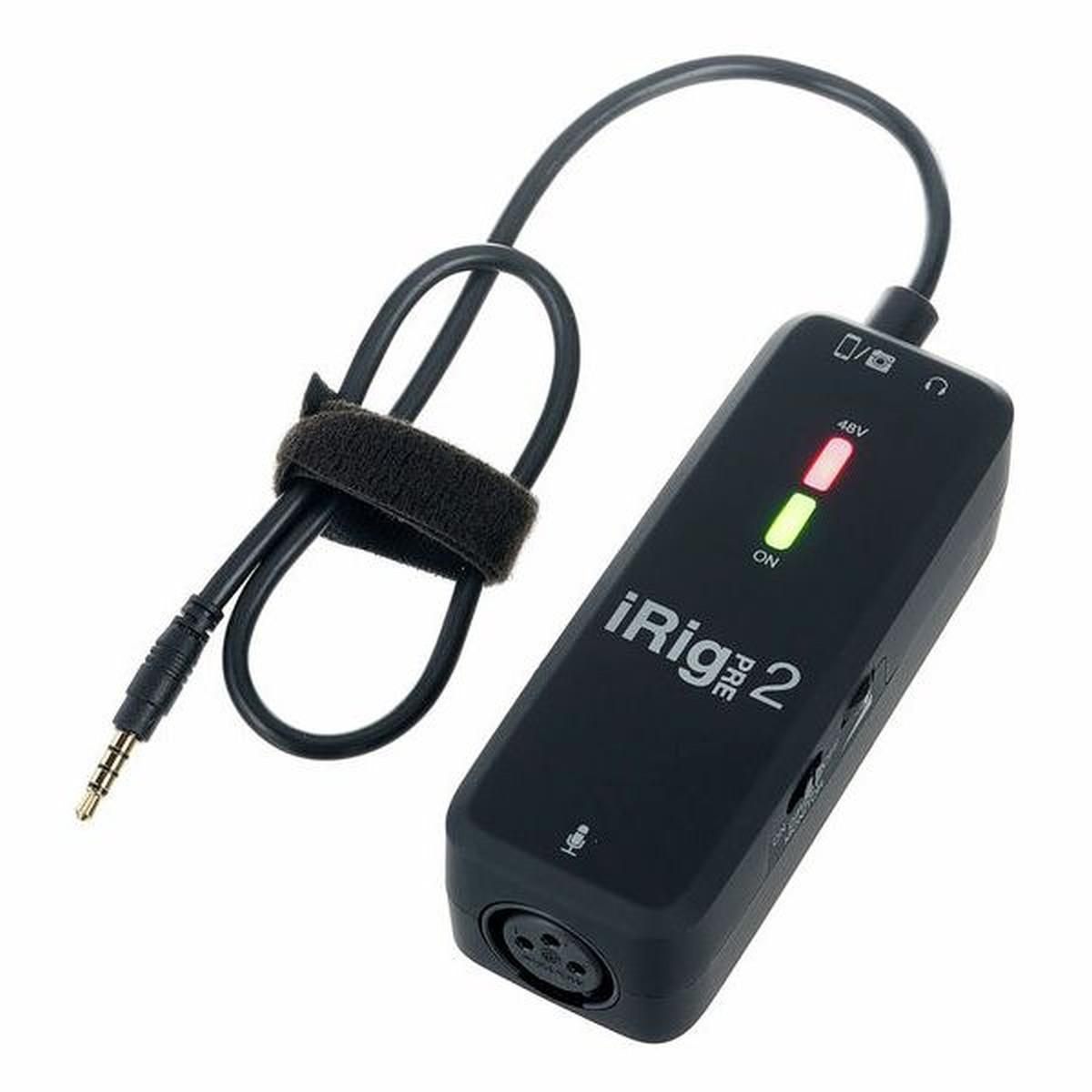 IK MULTIMEDIA iRig PRE 2 - Interfaccia microfonica per iOS, Android e fotocamere DSLR