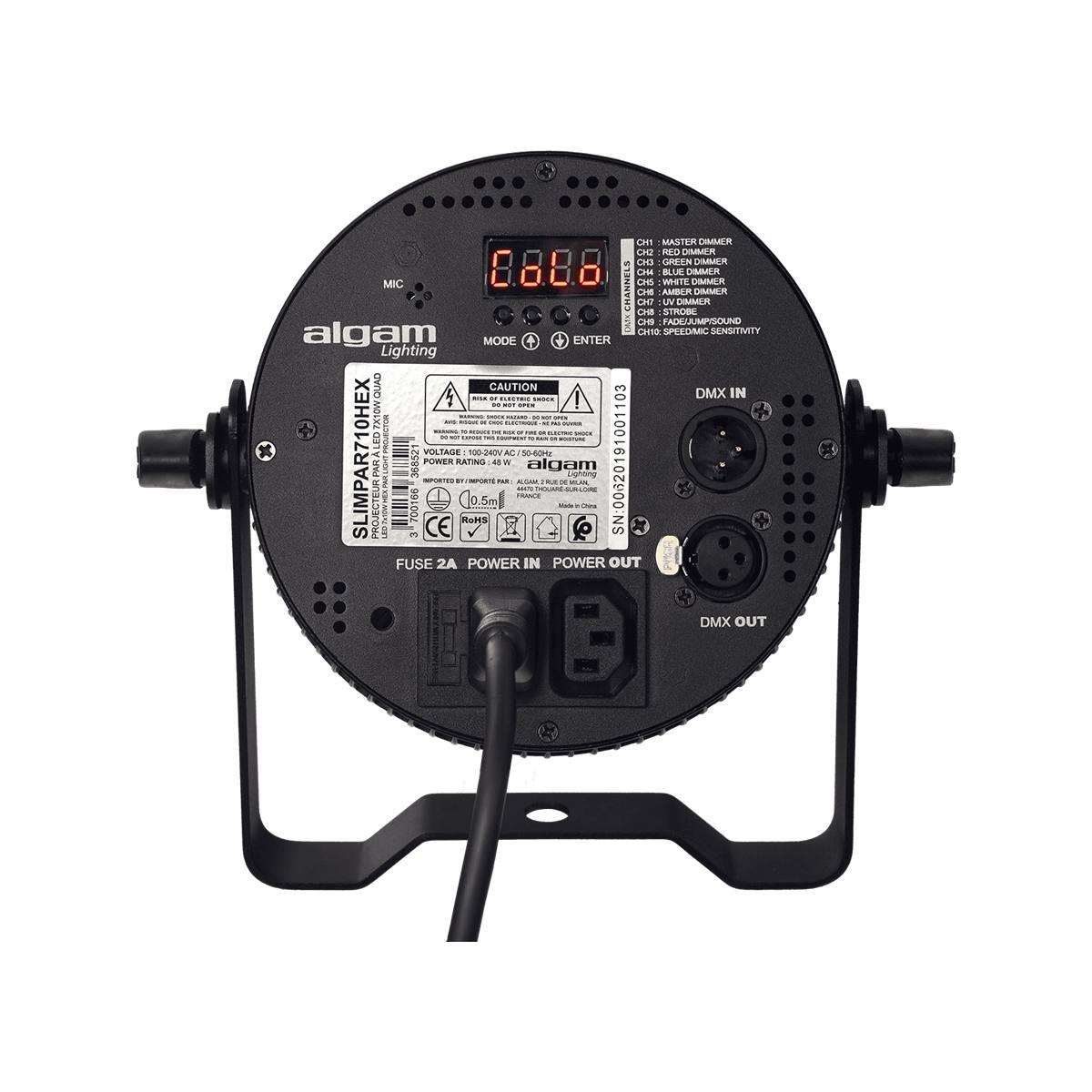 ALGAM LIGHTING SLIMPAR-710-HEX Proiettore Par LED 7 x 10W RGBWAU