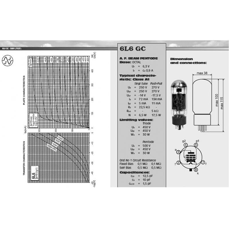 Jj electronic 6l6gc coppia di valvole