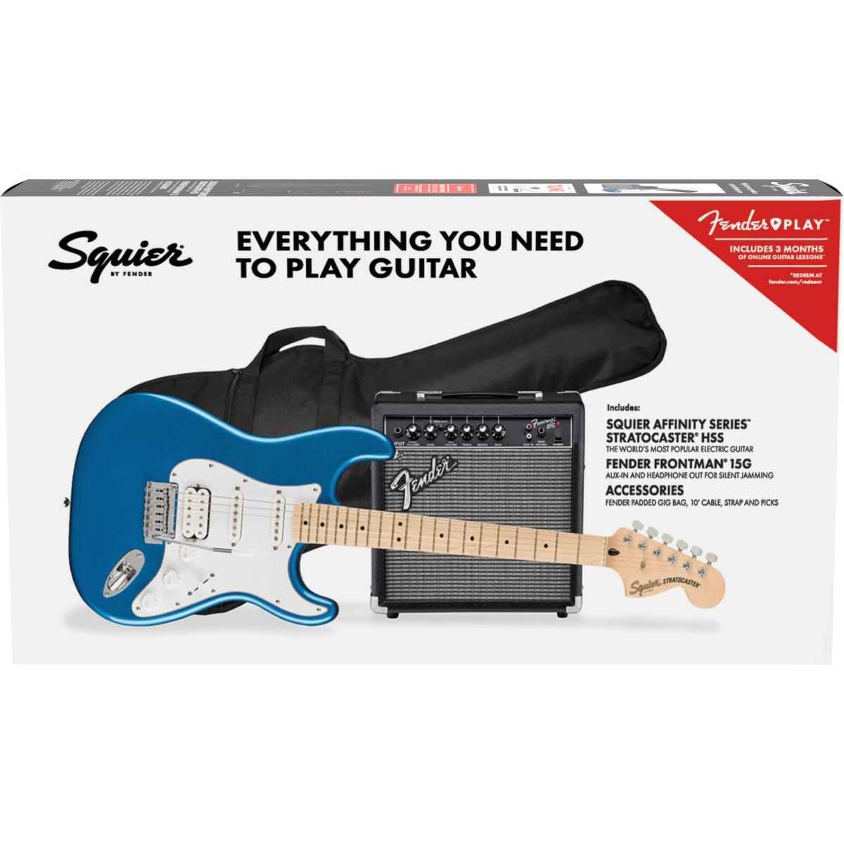 Fender squier affinity series stratocaster pack hss mn lake placid blue