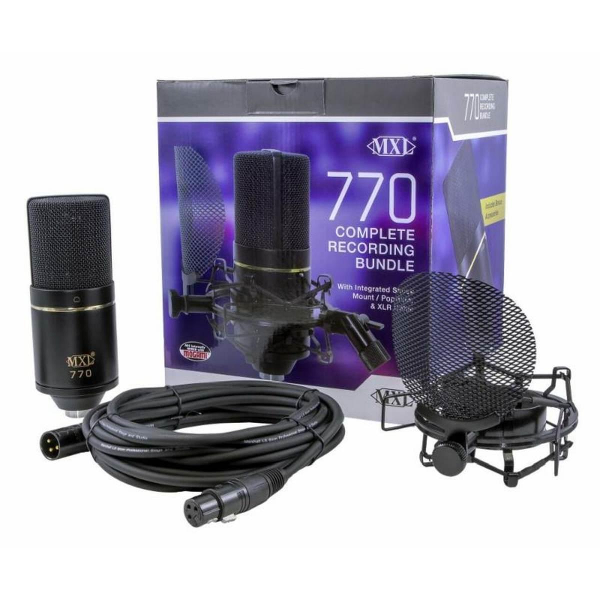 Mxl 770 complete kit microfono da studio con supporto smp1pf e cavo
