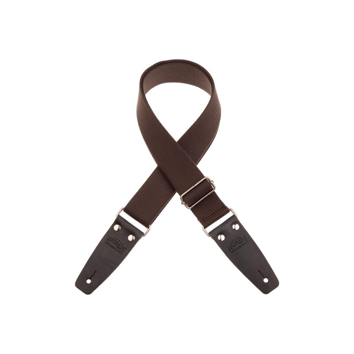 MAGRABO' TRACOLLA SC ENTRY MARRONE 5cm , TERMINALI GRIGIO SCURO E FIBBIA RECTA OTTONE