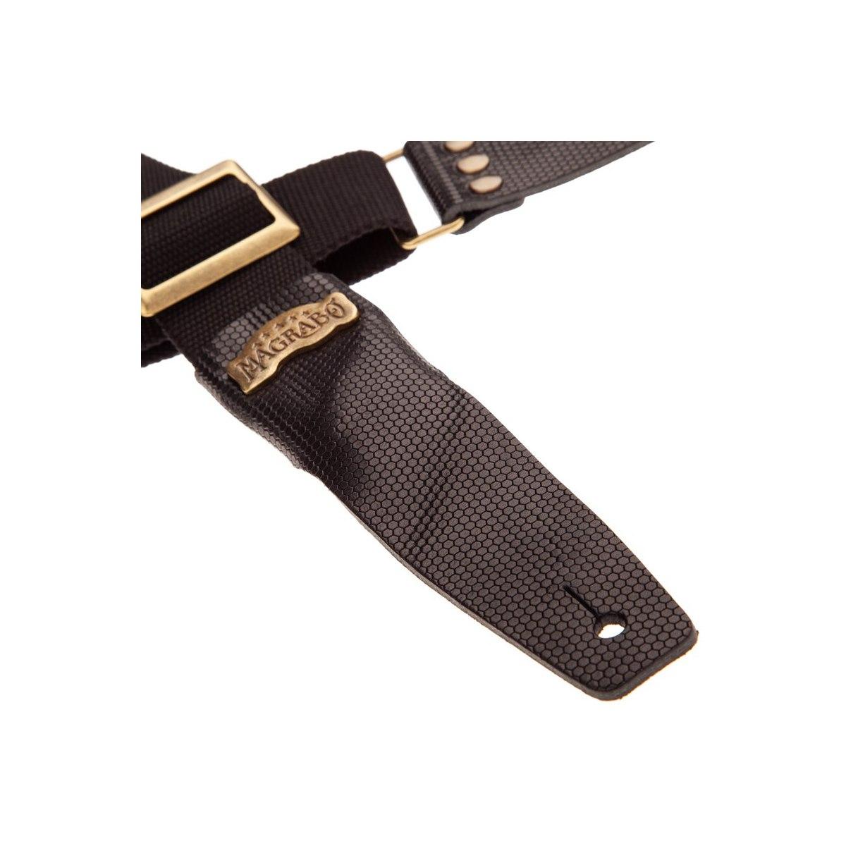 MAGRABO' TRACOLLA SC COTTON NERO 5cm , TERMINALI TWINKLE NERO , FIBBIA RECTA OTTONE