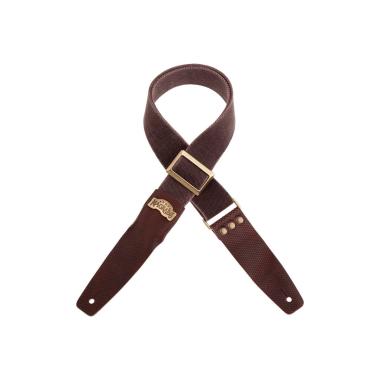 MAGRABO' TRACOLLA SC COTTON WASHED MARRONE 5cm , TERMINALI TWINKLE MARRONE SCURO , FIBBIA RECTA ARGENTO