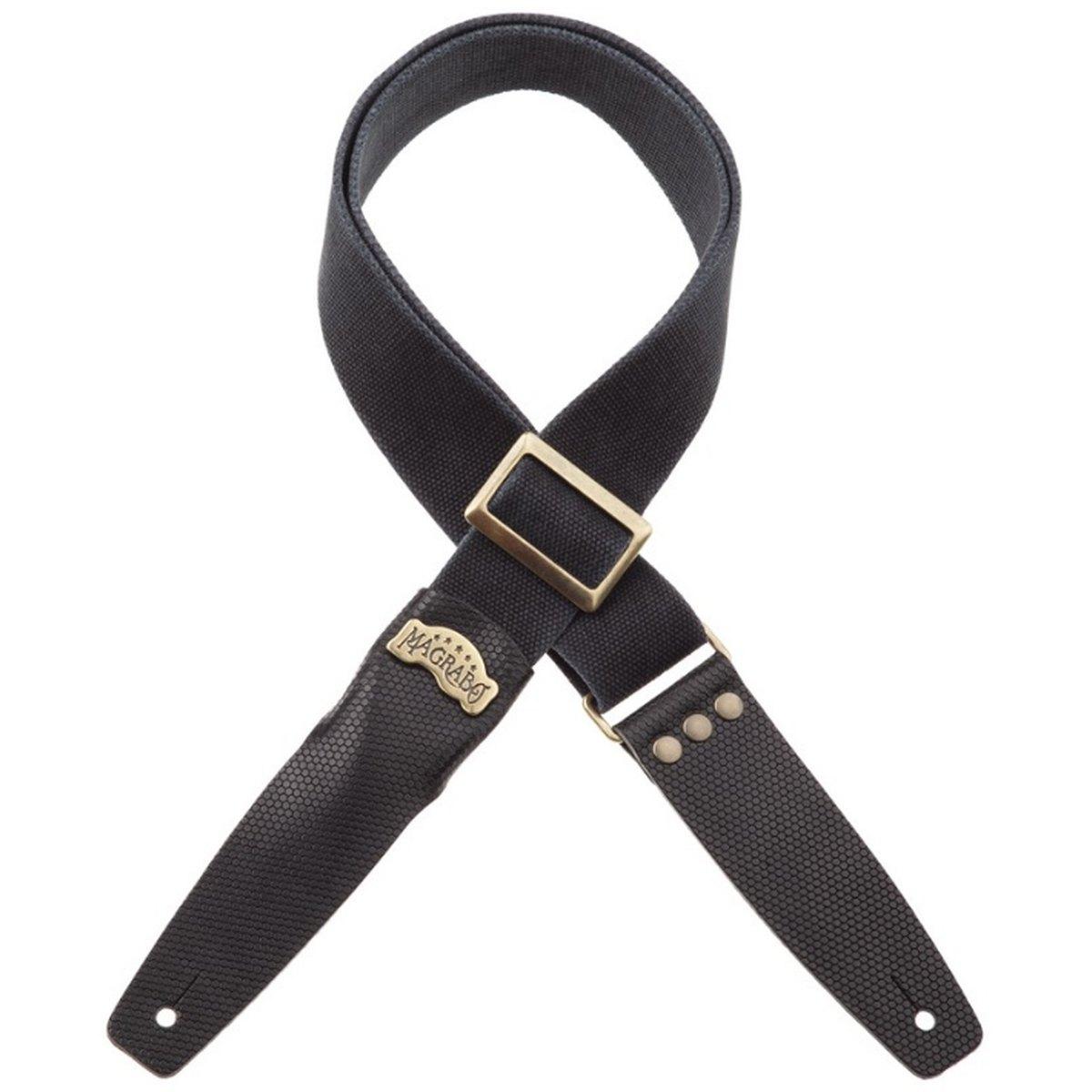 MAGRABO' TRACOLLA SC COTTON WASHED NERO 5cm , TERMINALI TWINKLE NERO , FIBBIA RECTA OTTONE