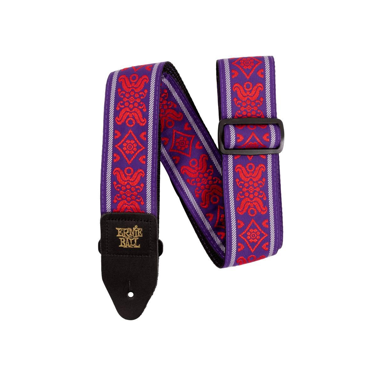 Ernie ball 5330 royal flush red jacquard tracolla per chitarra e basso