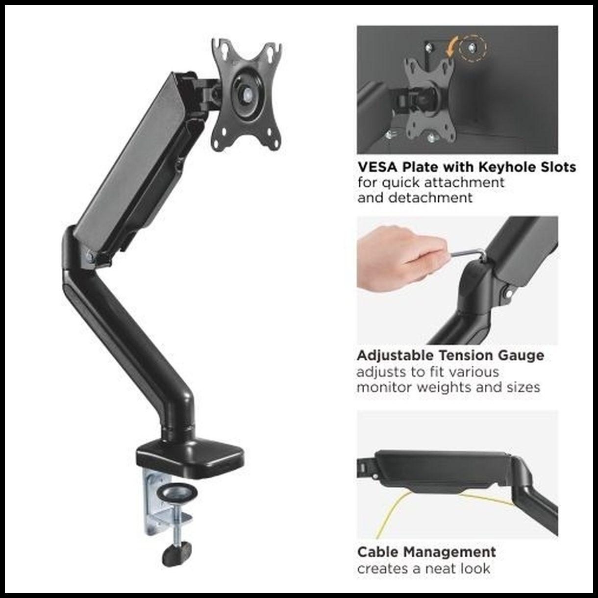 AUDIZIO MAD10G Braccio per monitor singolo con molla a gas 17"- 32"