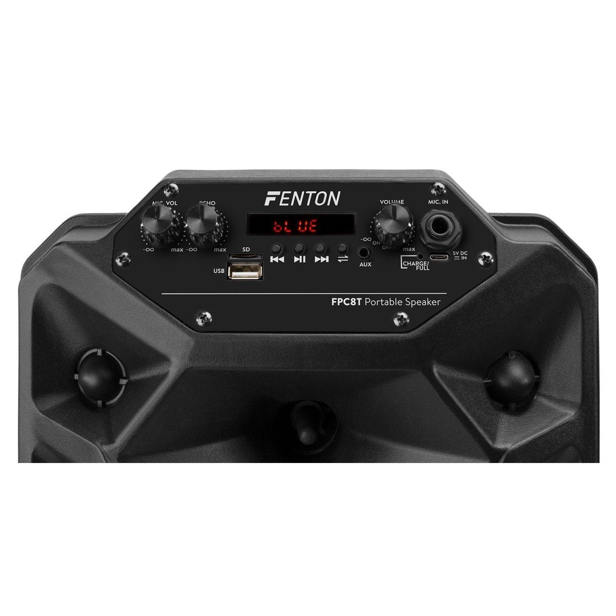 Fenton fpc8t altoparlante portatile per feste ricaricabile 8