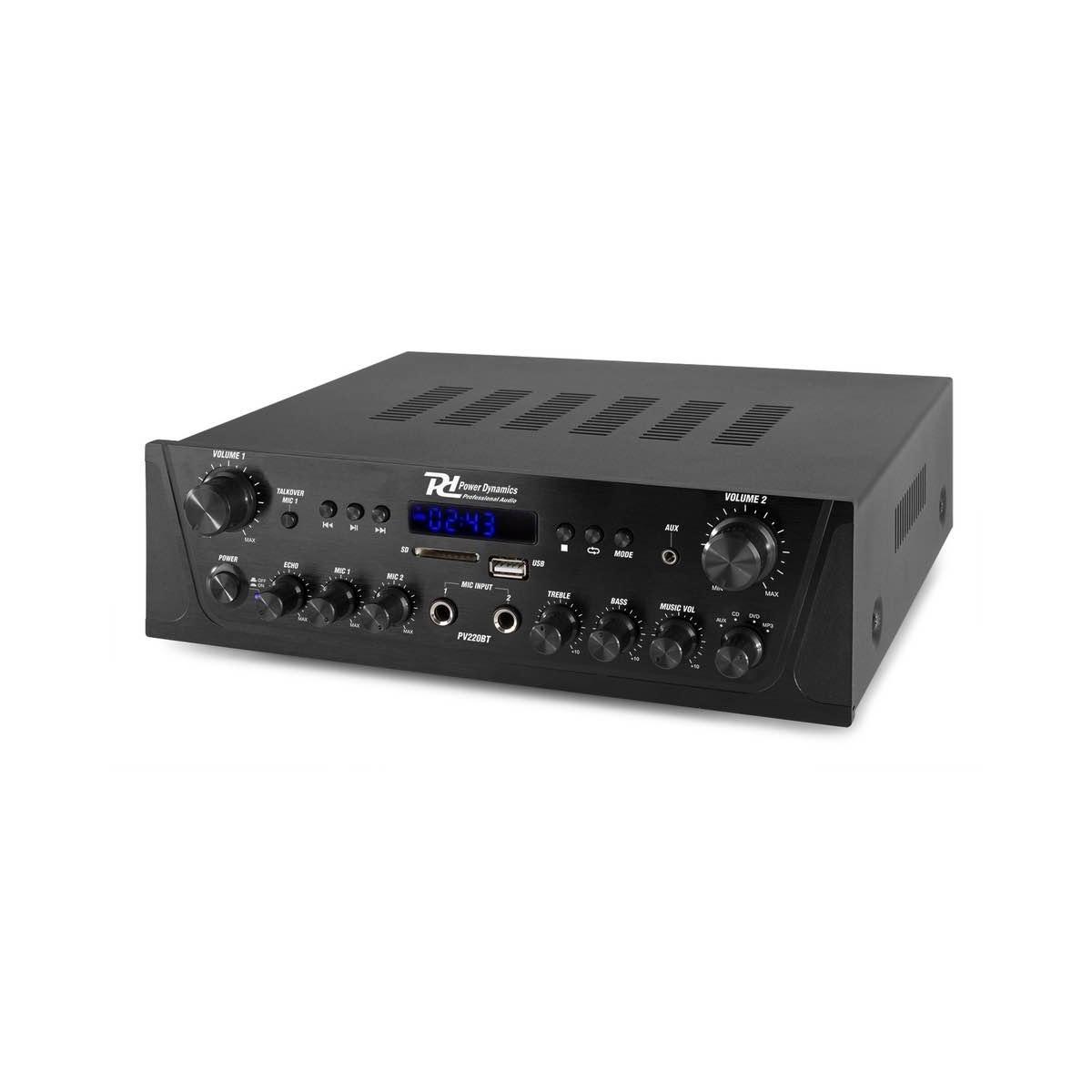 POWER DYNAMICS PV220BT SISTEMA DI AMPLIFICAZIONE AUDIO A 2 CANALI 2x 100W