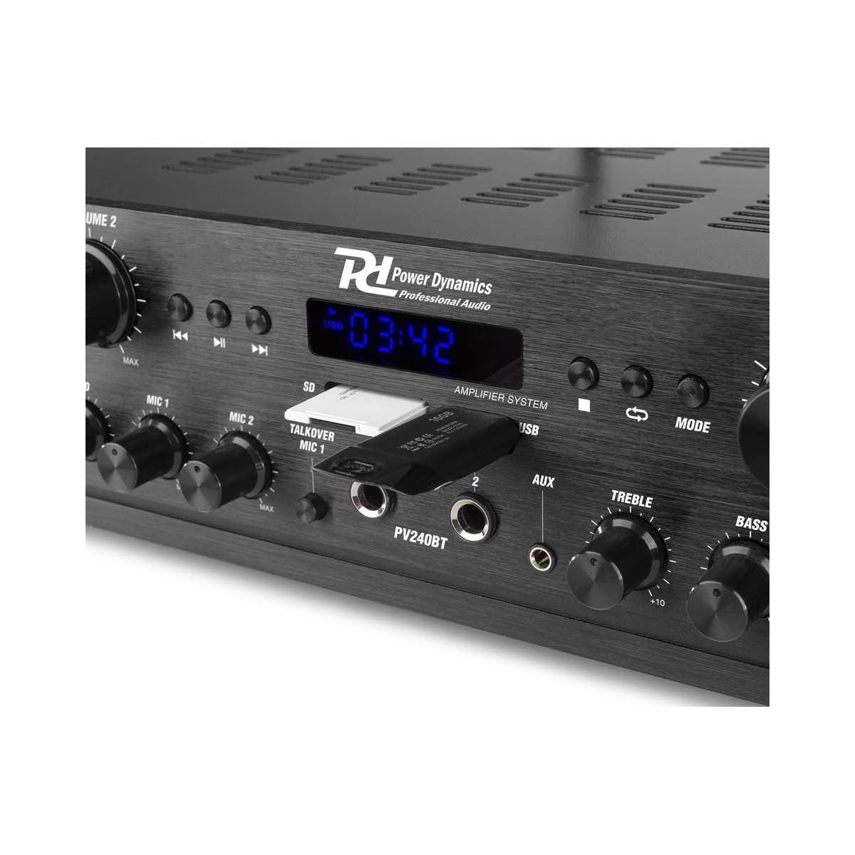 POWER DYNAMICS PV240BT SISTEMA DI AMPLIFICAZIONE AUDIO A 4 CANALI 4x 100W