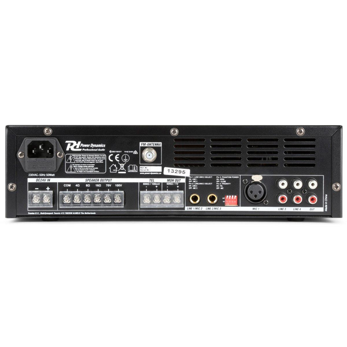 POWER DYNAMICS PBA120 100V Amplifier 120W USB/MP3/