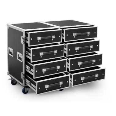 Power dynamics pd-fa4 flightcase a 8 cassetti
