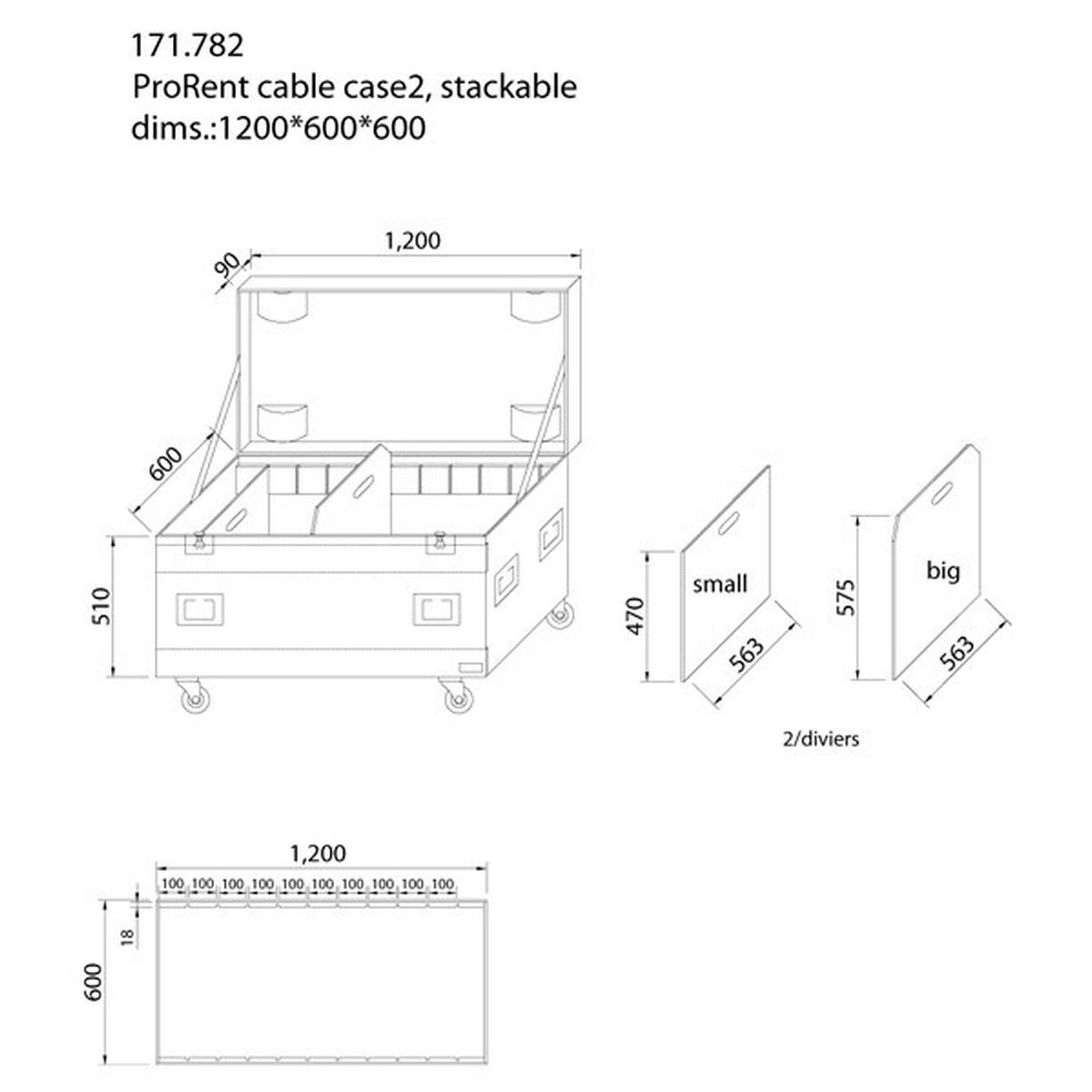 POWER DYNAMICS PD-FA1 CASE PER CAVI 2D 120x60x60cm