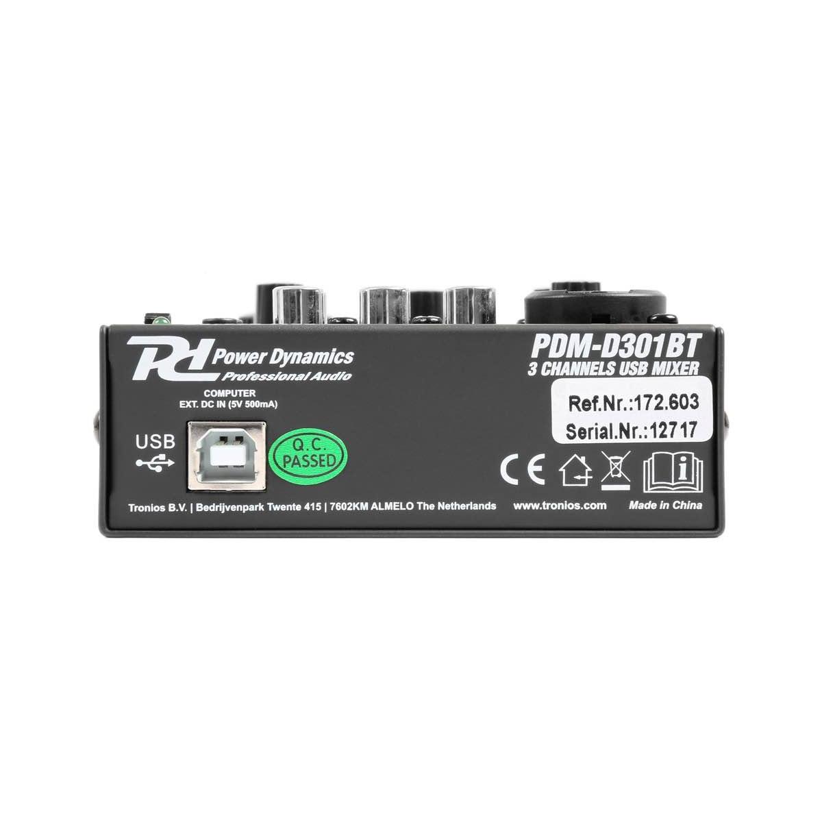POWER DYNAMICS PDM-D301BT Mixer 3CH/EQ/USB/BT