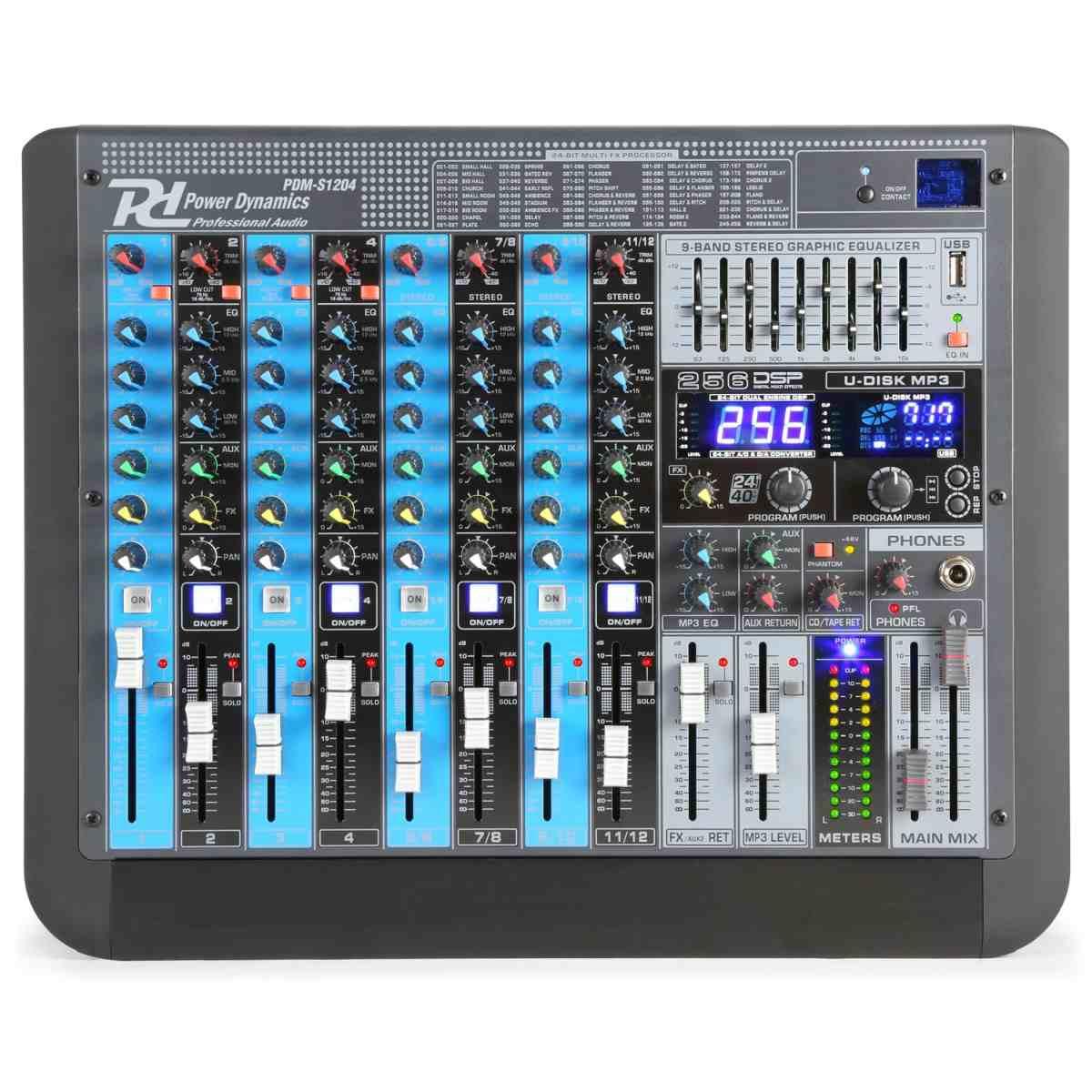 POWER DYNAMICS PDM-S1204 Stage Mixer 12Ch DSP/MP3