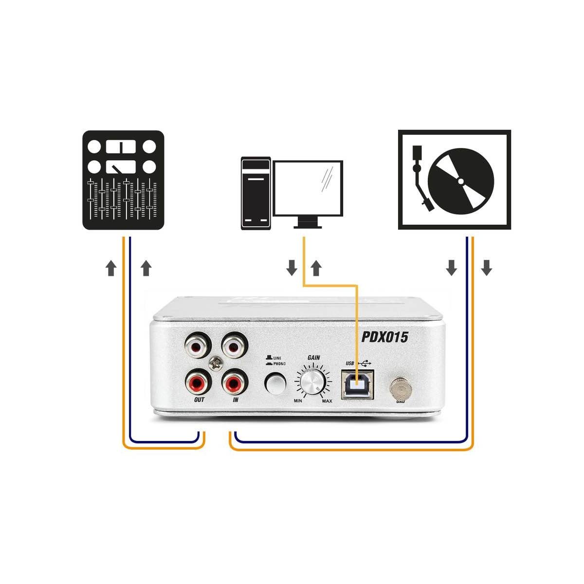 Power dynamics pdx015 usb2.0 preamplificatore fono usb con software