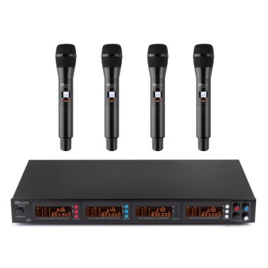 Power dynamics pd504 set di microfoni wireless uhf 4x 50 canali con 4 microfoni portatili