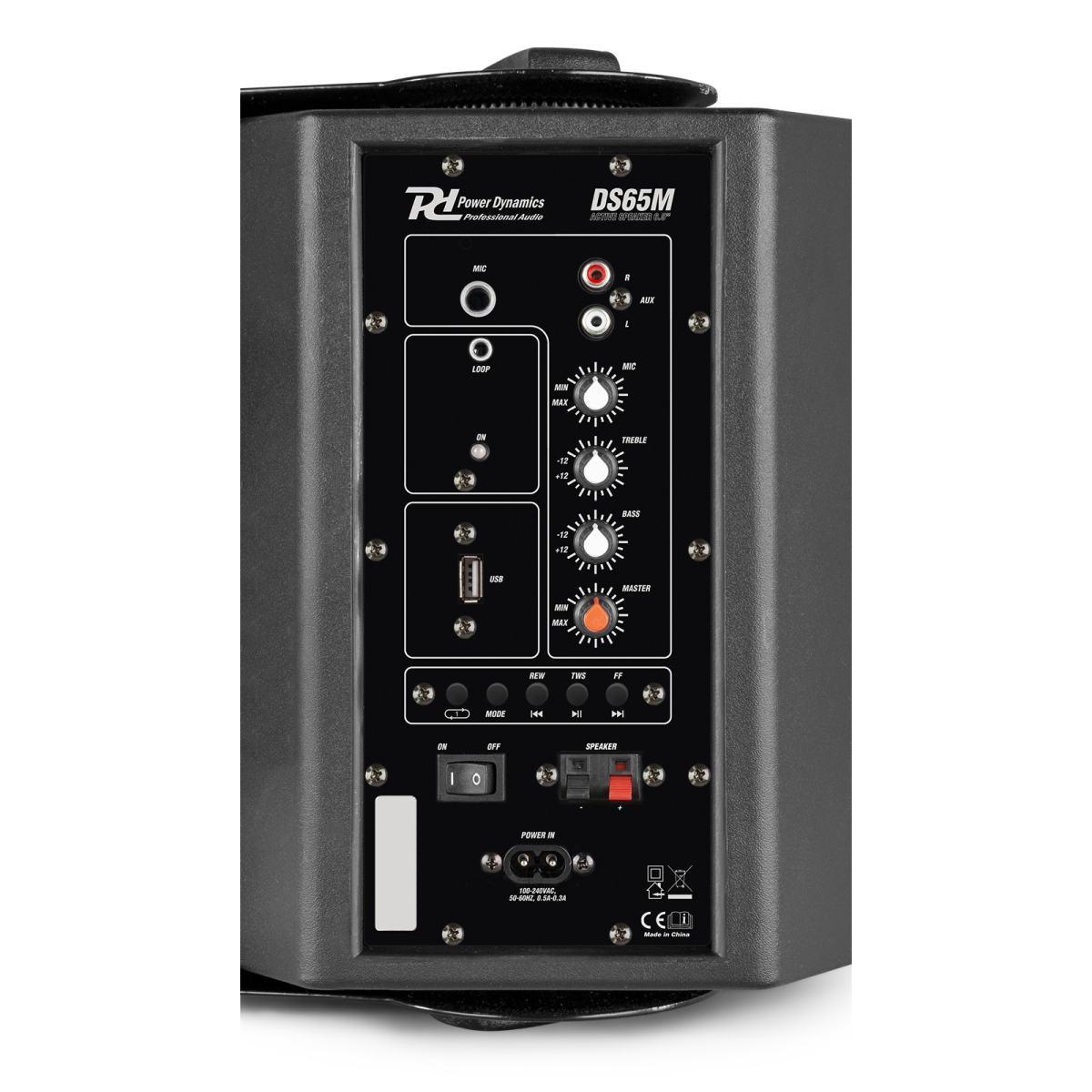 Power dynamics ds65mb set di altoparlanti attivi con lettore multimediale 6.5 125w nero