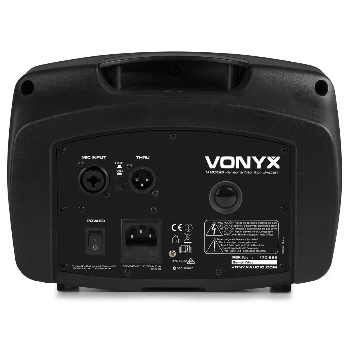 Vonyx v205b sistema pa con monitor personale con bt/usb