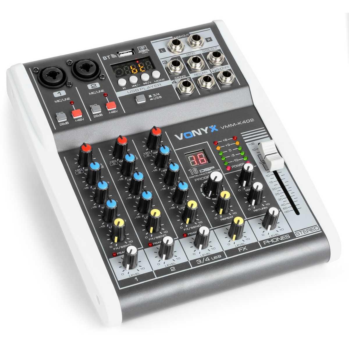 VONYX VMM-K402 MusMix 4Ch/BT/Echo/USB Rec