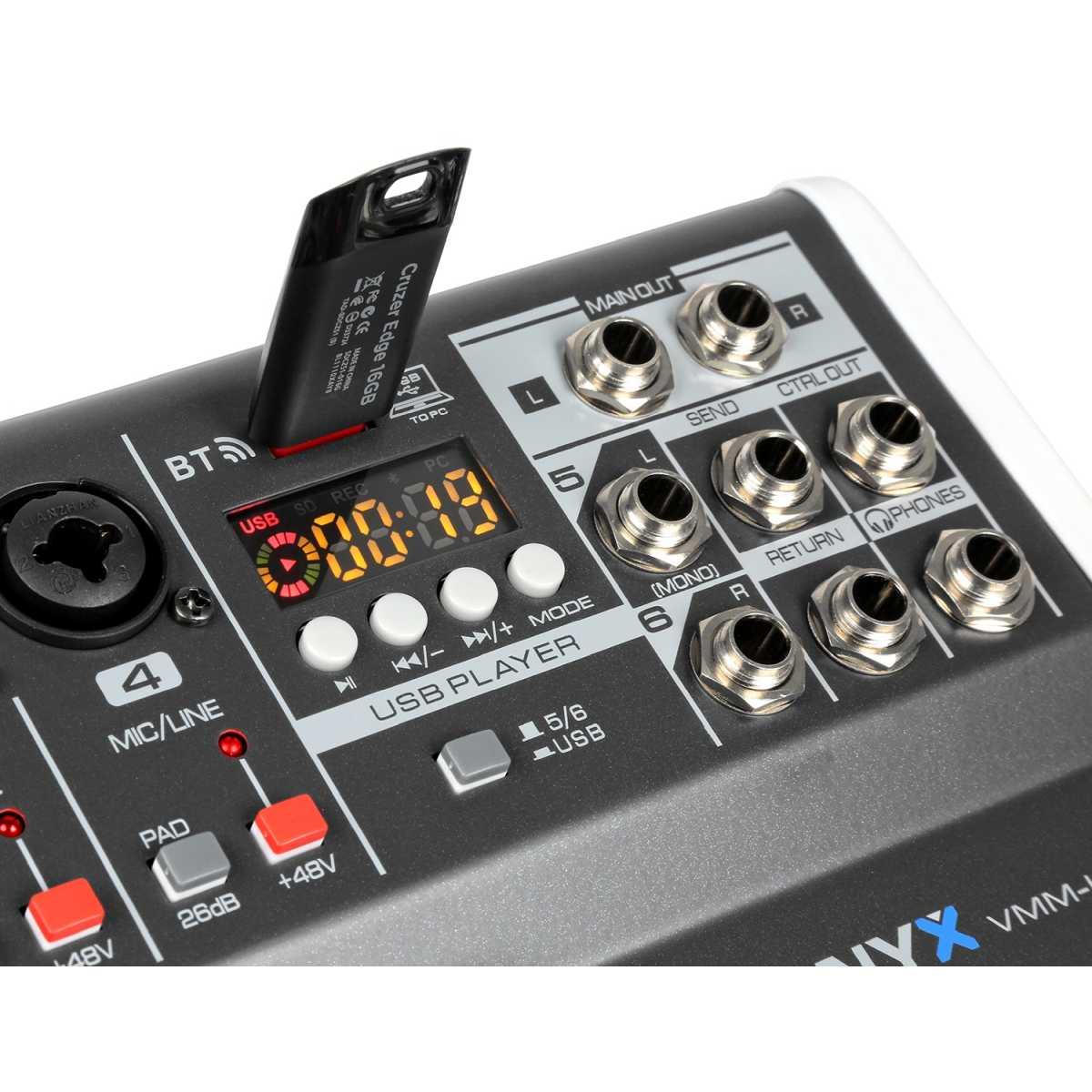 VONYX VMM-K602 MusMix 6Ch/BT/Echo/USB Rec