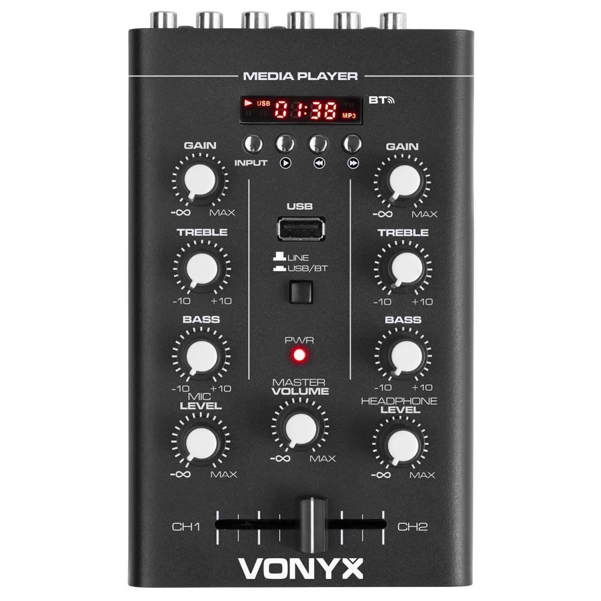 VONYX STM500BT Mixer 2CH, BT, MP3, Displa