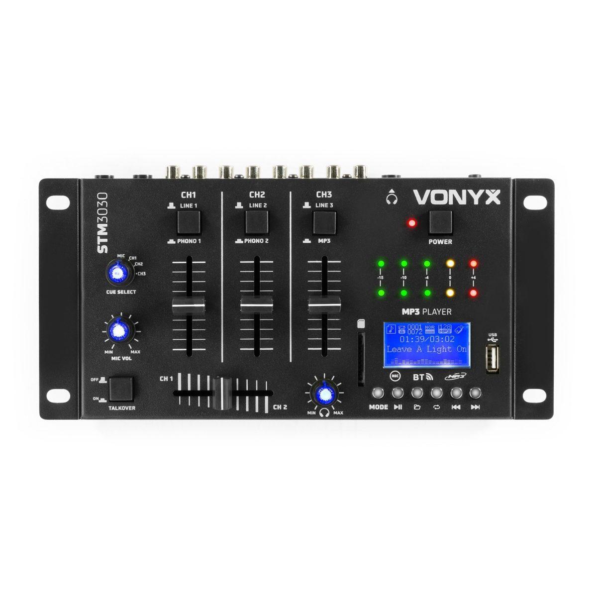 VONYX STM3030 Mixer 4ch, BT, MP3/Rec/LED