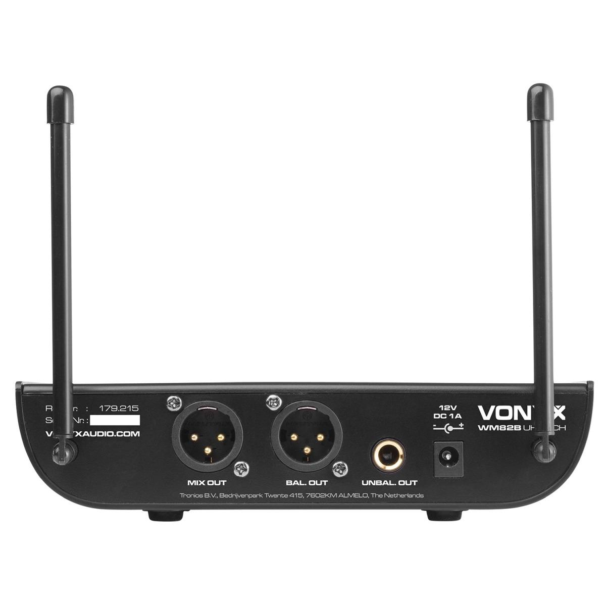 Vonyx wm82c set microfono wireless uhf digitale a 2 canali con palmare e bodypack