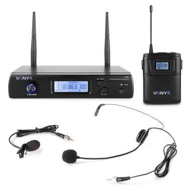 Vonyx wm61b microfono wireless uhf 16ch con 1 bodypack