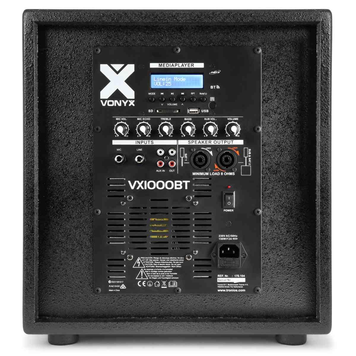 VONYX VX1000BT 2+2  KIT ALTOPARLANTI ATTIVI 2x10sub+tops