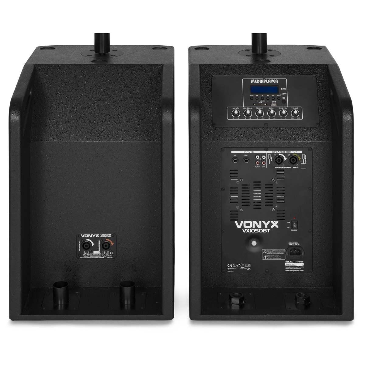 VONYX VX1050BT 2+2 KIT ALTOPARLANTI ATTIVI 2x12sub+tops