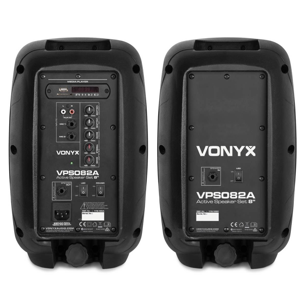 Vonyx vps082a set di altoparlanti plug & play da 400 w
