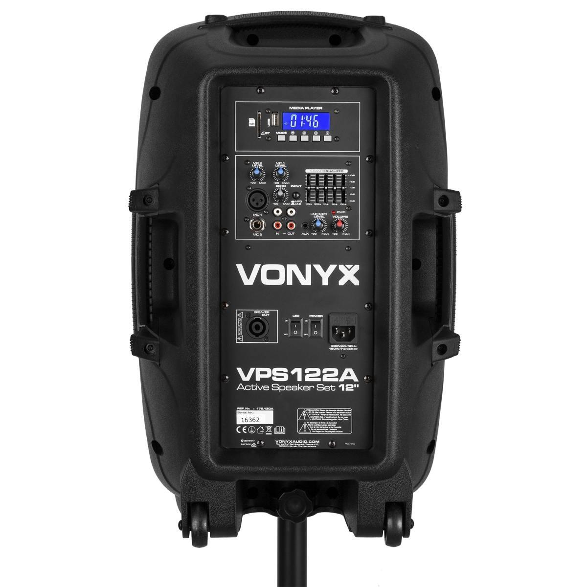 Vonyx vps122a set di altoparlanti plug & play da 800 w con supporti