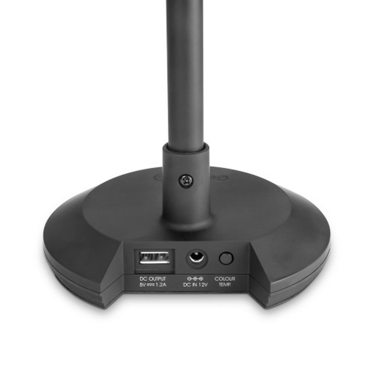 GRAVITY LED PLT 2B - Lampada da tavolo e da pianoforte con LED, dimmer e uscita per ricarica USB