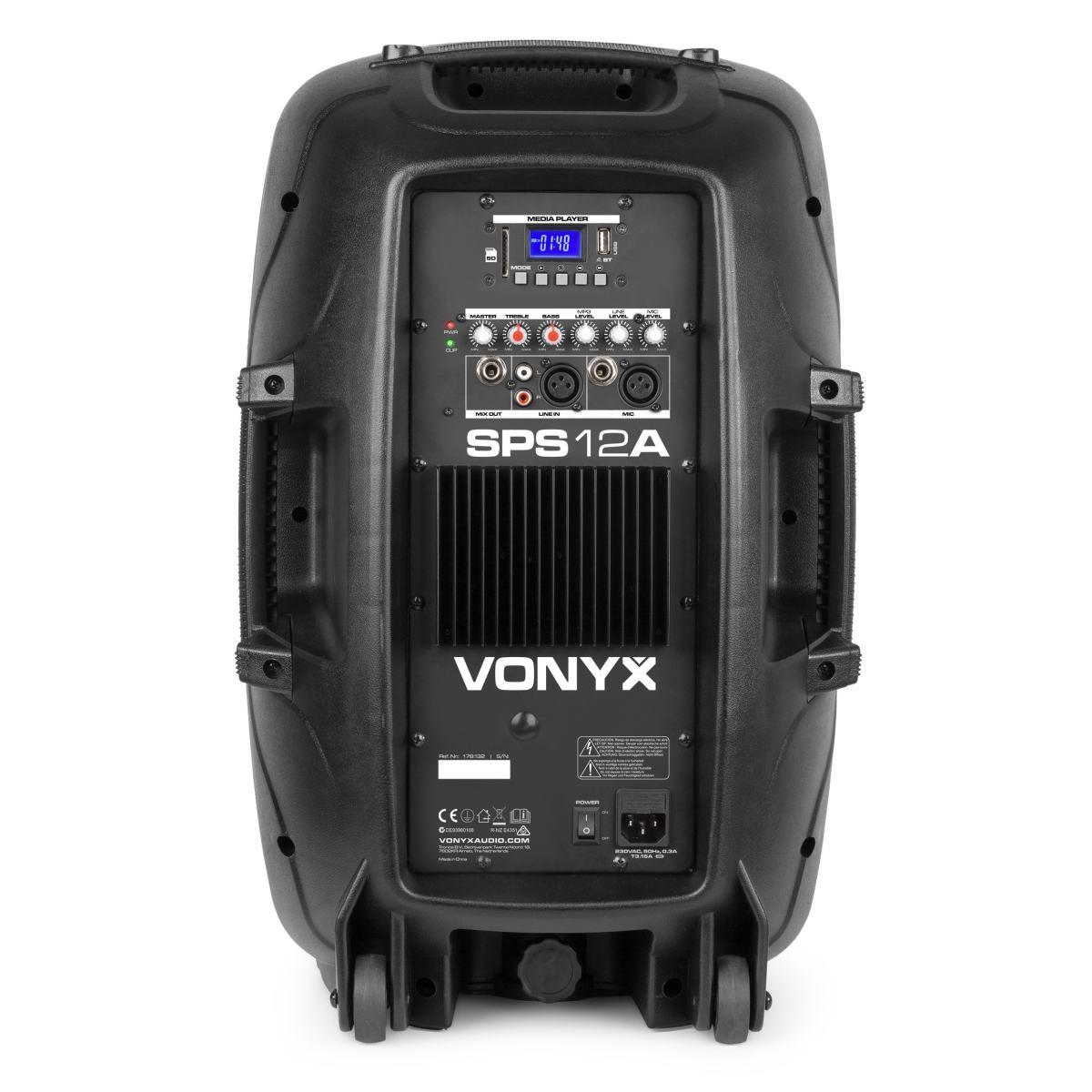 Vonyx sps15a kit altoparlante attivo mp3 15 con supporto