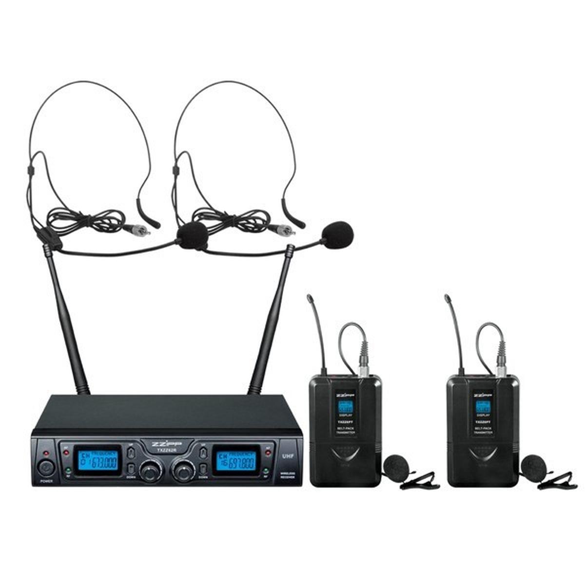 Zzipp txzz624 radiomicrofono doppio ad archetto uhf 16 canali