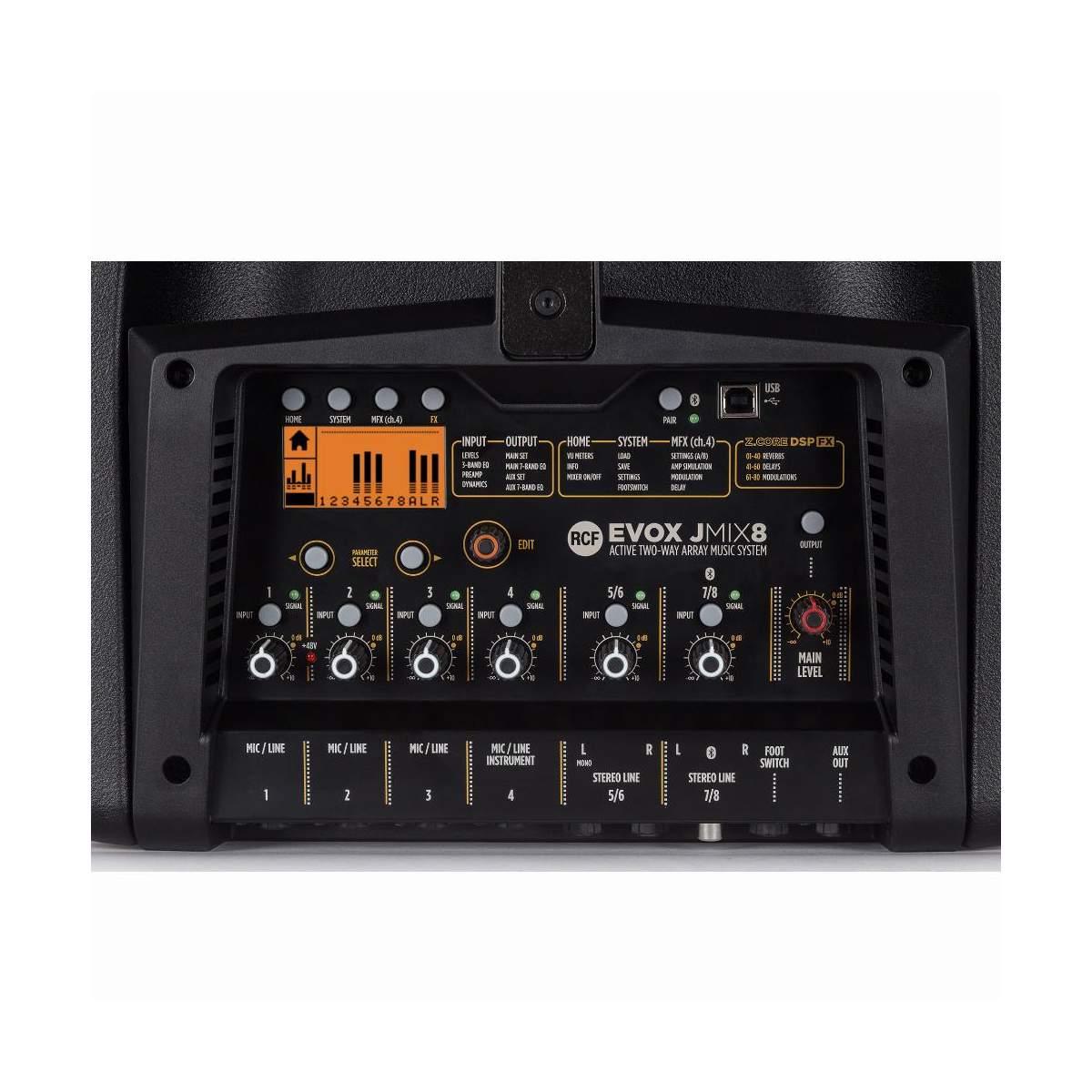 Rcf evox mix j8 impianto a colonna con mixer