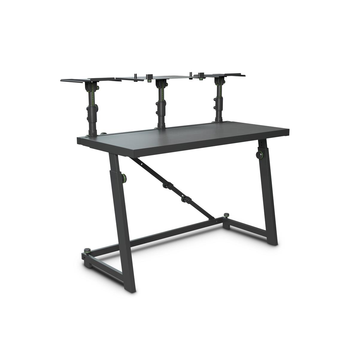 GRAVITY FDJT 01 - Tavolo per DJ con vassoi regolabili per diffusori e laptop