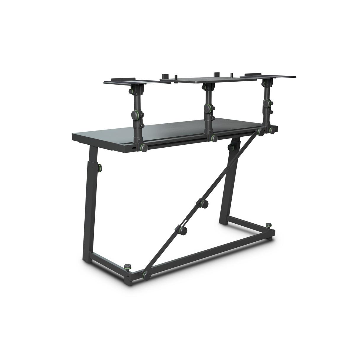 GRAVITY FDJT 01 - Tavolo per DJ con vassoi regolabili per diffusori e laptop