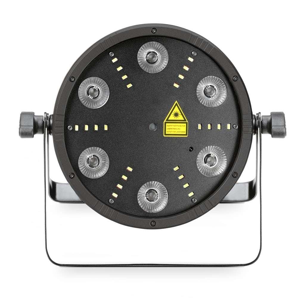 CAMEO Flat Storm - Proiettore PAR piatto 3 in 1 con strobo e laser grating