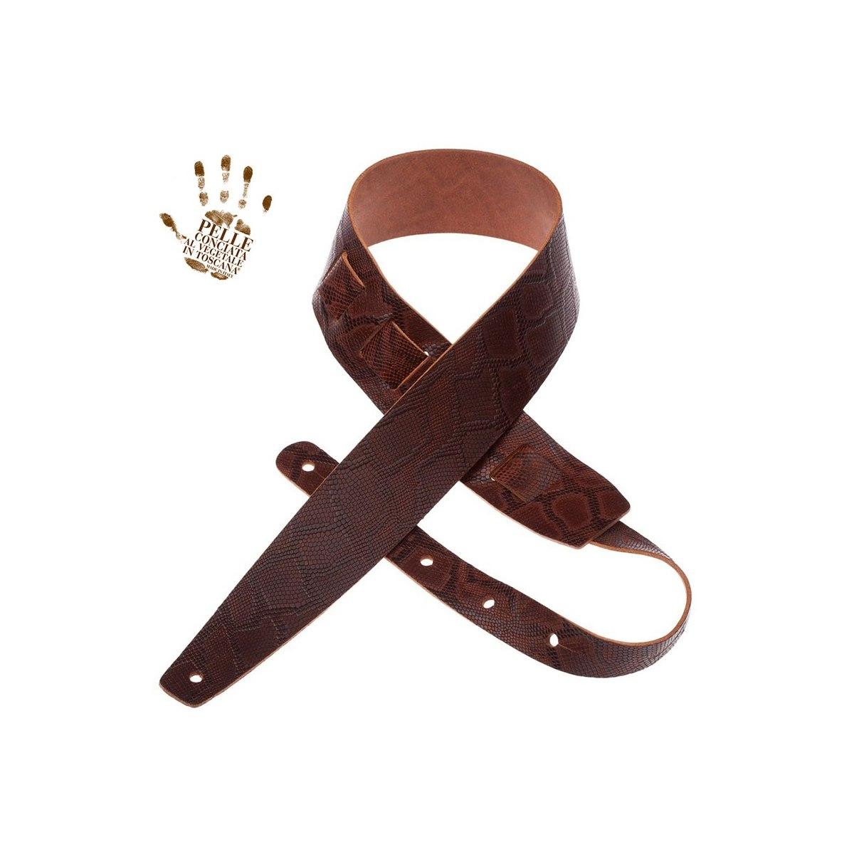 MAGRABO' TRACOLLA HOLES HC EMBOSSED SNAKE MARRONE SCURO 6cm