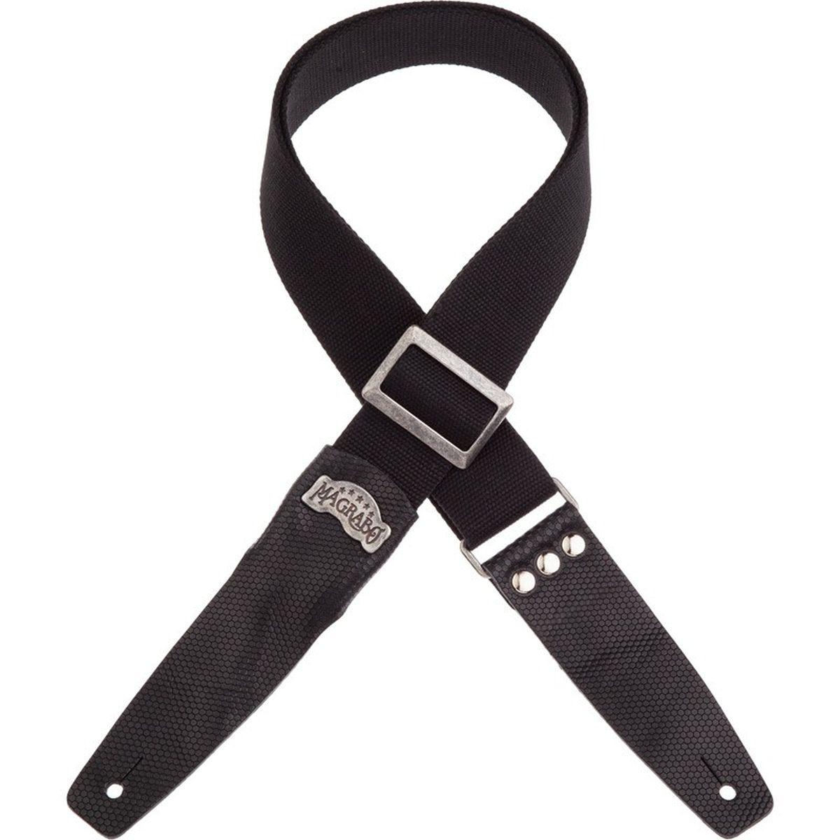 MAGRABO' TRACOLLA SC COTTON NERA CON FIBBIA RECTA ARGENTO 5 cm