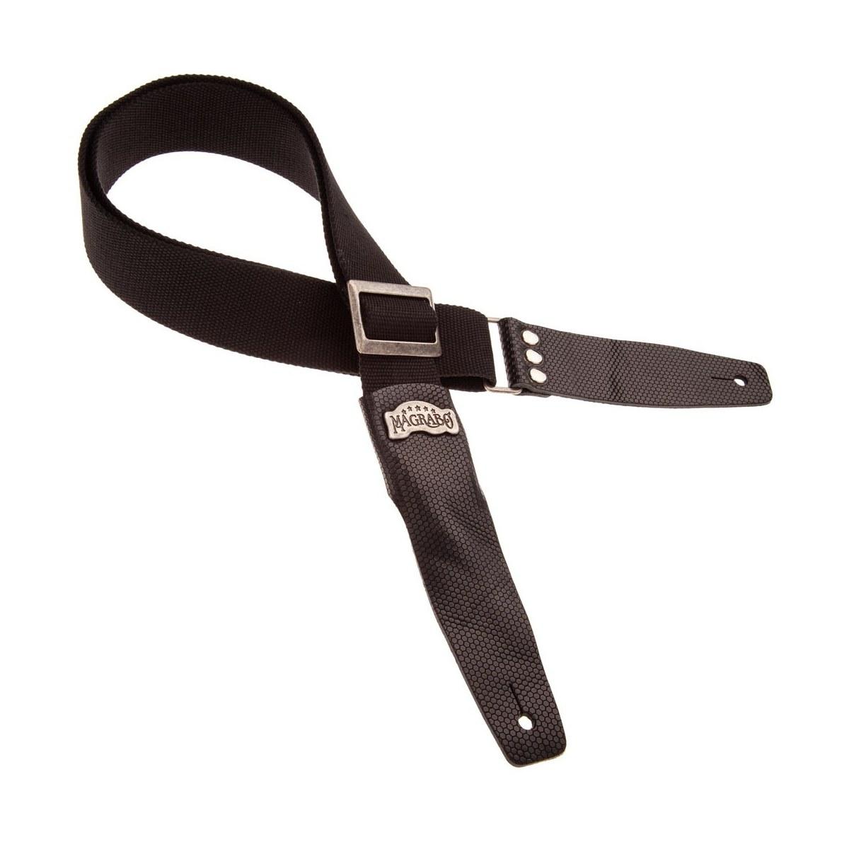 MAGRABO' TRACOLLA SC COTTON NERA CON FIBBIA RECTA ARGENTO 5 cm