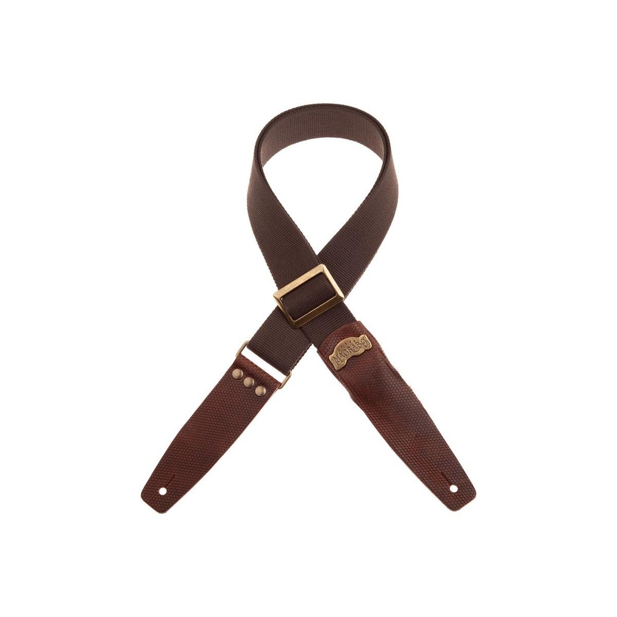 MAGRABO' TRACOLLA SC COTTON MARRONE CON FIBBIA RECTA OTTONE 5 cm