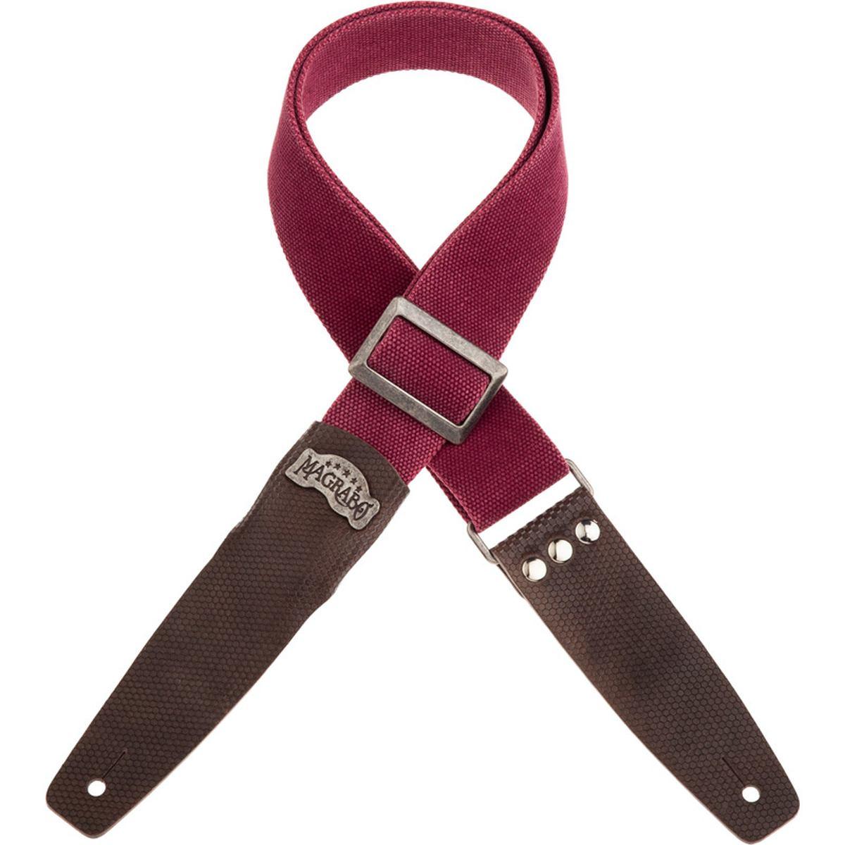 MAGRABO' TRACOLLA SC COTTON WASHED BORDEAUX FIBBIA RECTA ARGENTO 5cm