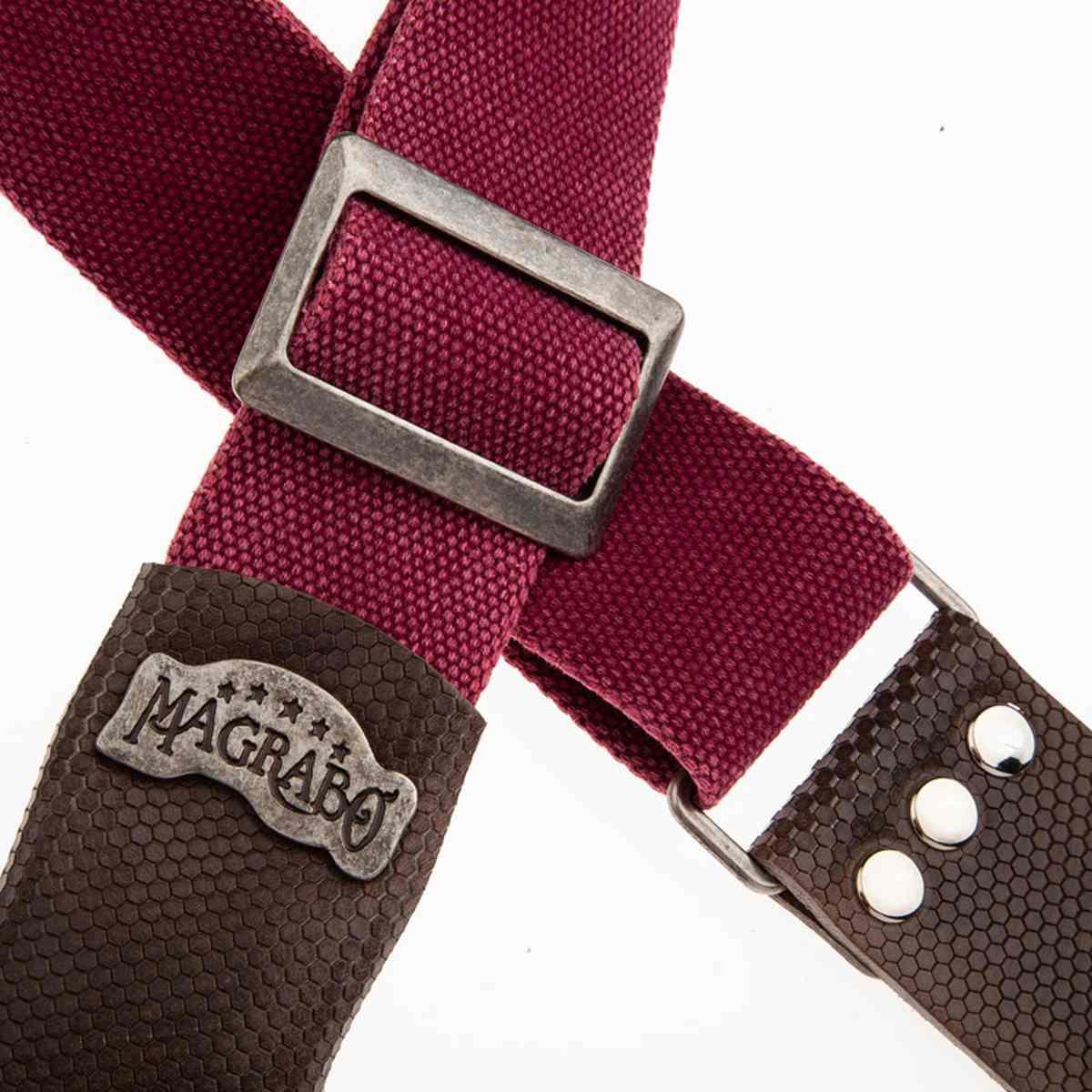 MAGRABO' TRACOLLA SC COTTON WASHED BORDEAUX FIBBIA RECTA ARGENTO 5cm