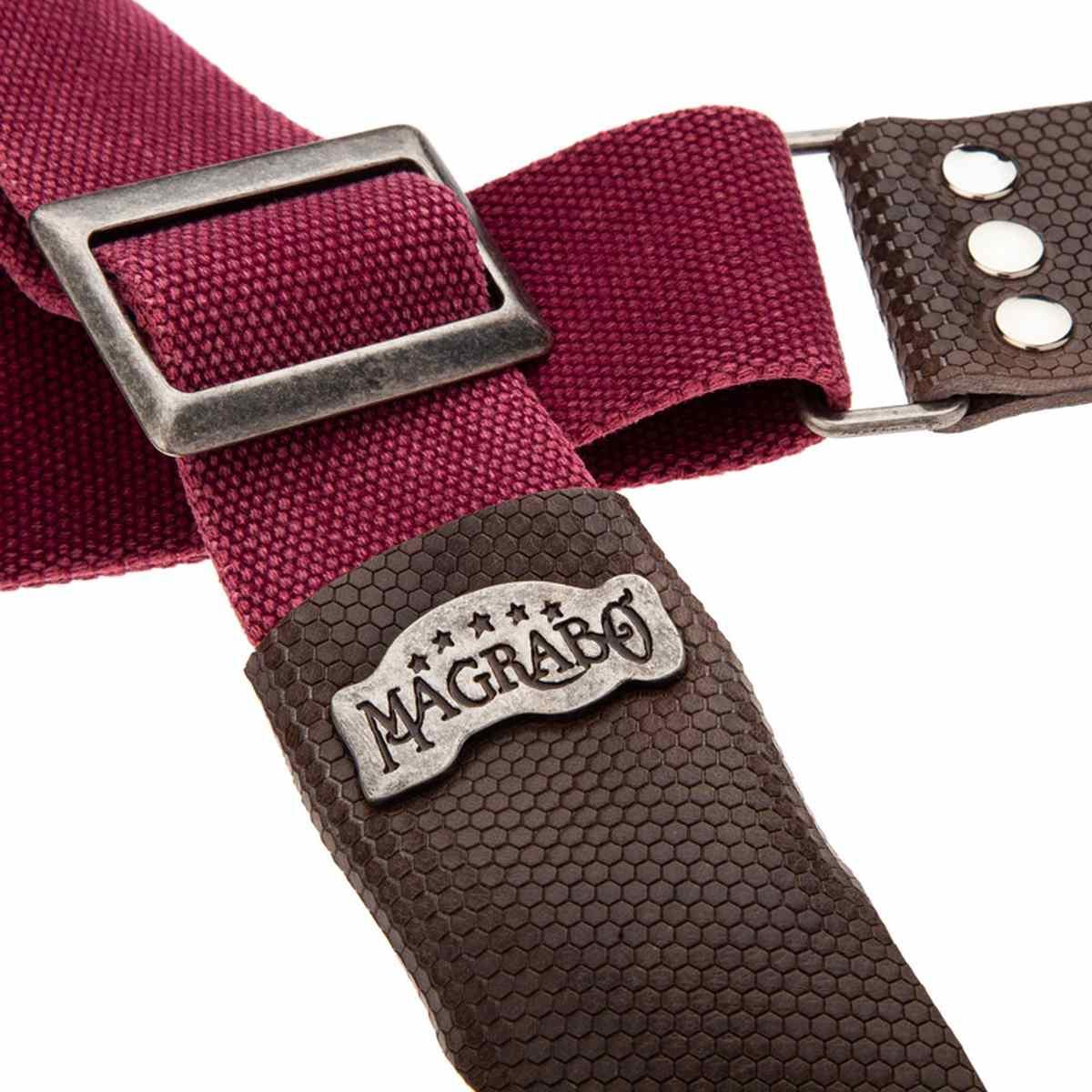 MAGRABO' TRACOLLA SC COTTON WASHED BORDEAUX FIBBIA RECTA ARGENTO 5cm