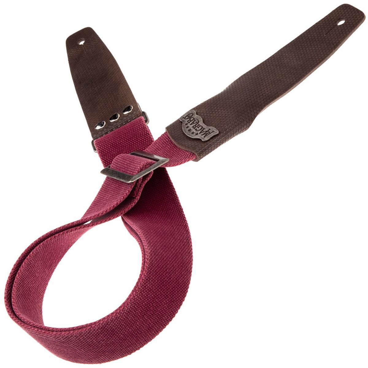 MAGRABO' TRACOLLA SC COTTON WASHED BORDEAUX FIBBIA RECTA ARGENTO 5cm