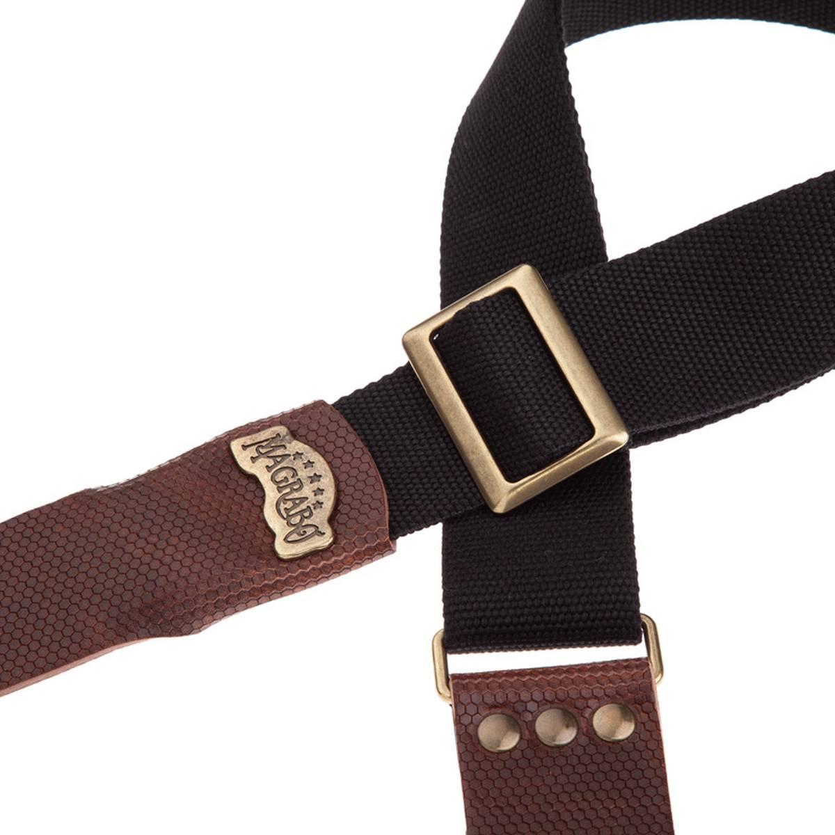 MAGRABO' TRACOLLA SC COTTON NERO FIBBIA RECTA OTTONE 5cm